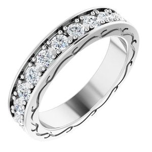 14K White 1 3/8 CTW Diamond Round Eternity Band Size 7-122141:60087:P-ST-WBC