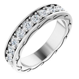 14K White 1 CTW Diamond Round Eternity Band Size 5-122141:60072:P-ST-WBC