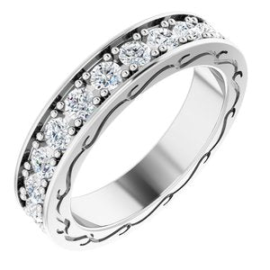 14K White 1 3/8 CTW Diamond Round Eternity Band Size 6-122141:60084:P-ST-WBC