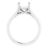 14K White 6.5x6.5 mm Square Solitaire Engagement Ring Mounting-120978:100042:P-ST-WBC