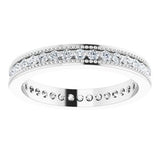 14K White 1/2 CTW Diamond Milgrain Eternity Band Size 5-122755:600:P-ST-WBC