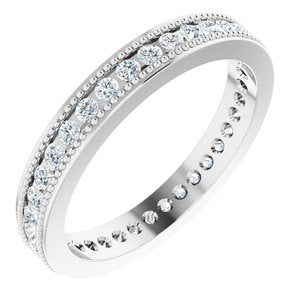 14K White 1/2 CTW Diamond Milgrain Eternity Band Size 5-122755:600:P-ST-WBC