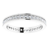 14K White 1/2 CTW Diamond Eternity Milgrain Band Size 6-122755:601:P-ST-WBC