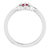 14K White Red Ruby Youth Flower Ring-71944:625:P-ST-WBC