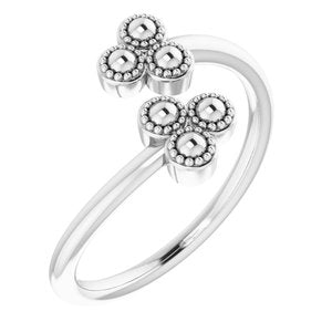 Sterling Silver Beaded Negative Space Ring -51744:105:P-ST-WBC