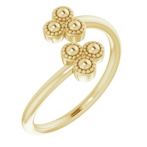 14K Yellow Beaded Negative Space Ring -51744:102:P-ST-WBC