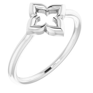 Sterling Silver Clover Ring-51751:105:P-ST-WBC