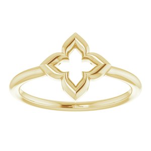 14K Yellow Clover Ring-51751:102:P-ST-WBC