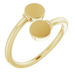 14K Yellow Engravable Bypass Ring -51753:102:P-ST-WBC