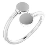 14K White Engravable Bypass Ring -51753:101:P-ST-WBC