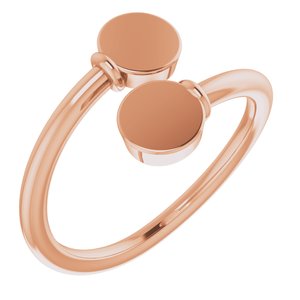 14K Rose Engravable Bypass Ring -51753:103:P-ST-WBC