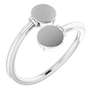14K White Engravable Bypass Ring -51753:101:P-ST-WBC
