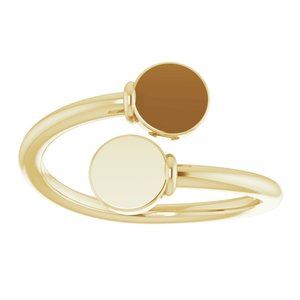 14K Yellow Engravable Bypass Ring -51753:102:P-ST-WBC