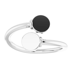 14K White Engravable Bypass Ring -51753:101:P-ST-WBC