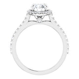 14K White 6.5 mm Round Forever One‚Ñ¢ Moissanite & 1/3 CTW Diamond Engagement Ring -653385:625:P-ST-WBC