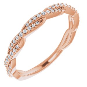 14K Rose 1/6 CTW Diamond Anniversary Band -123325:602:P-ST-WBC
