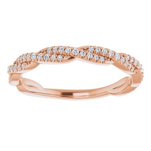 14K Rose 1/6 CTW Diamond Anniversary Band -123325:602:P-ST-WBC
