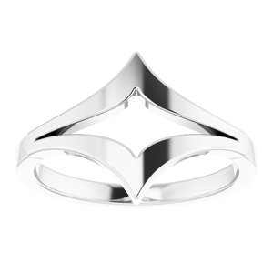 Sterling Silver Negative Space Double "V" Ring   -51759:105:P-ST-WBC