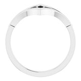 14K White Negative Space Double "V" Ring   -51759:101:P-ST-WBC