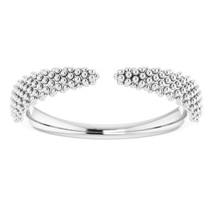 14K White Beaded Negative Space Ring -51760:101:P-ST-WBC