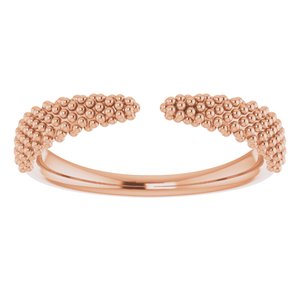 14K Rose Beaded Negative Space Ring -51760:103:P-ST-WBC