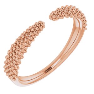 14K Rose Beaded Negative Space Ring -51760:103:P-ST-WBC