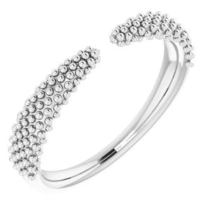 Sterling Silver Beaded Negative Space Ring -51760:105:P-ST-WBC