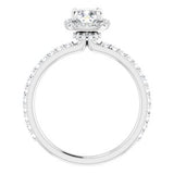 14K White 5 mm Cushion Forever One‚Ñ¢ Moissanite & 1/3 CTW Diamond Engagement Ring  -653387:681:P-ST-WBC