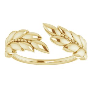 14K Yellow Leaf Negative Space Ring -51764:102:P-ST-WBC