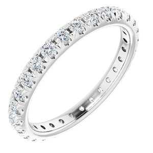 Platinum 3/4 CTW French Set Diamond Eternity Band Size 5.5-123225:615:P-ST-WBC