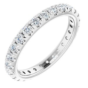 Platinum 3/4 CTW French Set Diamond Eternity Band Size 4.5-123225:607:P-ST-WBC