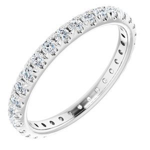 Platinum 9/10 CTW French Set Diamond Eternity Band Size 7.5-123225:631:P-ST-WBC