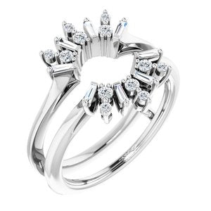 14K White 1/3 CTW Diamond Art Deco Baguette Ring Guard -123366:602:P-ST-WBC
