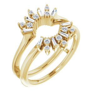 14K Yellow 1/3 CTW Diamond Art Deco Baguette Ring Guard -123366:600:P-ST-WBC