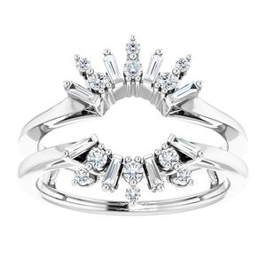 Platinum 1/3 CTW Diamond Art Deco Baguette Ring Guard -123366:603:P-ST-WBC