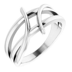 Sterling Silver 12.4 mm Freeform Bypass Ring -51769:105:P-ST-WBC