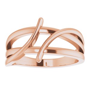 14K Rose 12.4 mm Freeform Bypass Ring -51769:103:P-ST-WBC