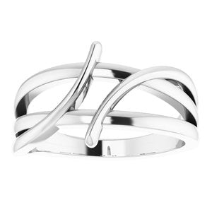 Sterling Silver 12.4 mm Freeform Bypass Ring -51769:105:P-ST-WBC