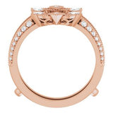 14K Rose 3/8 CTW Diamond Art Deco Milgrain Ring Guard  -123367:601:P-ST-WBC