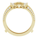 14K Yellow 3/8 CTW Diamond Art Deco Milgrain Ring Guard  -123367:600:P-ST-WBC