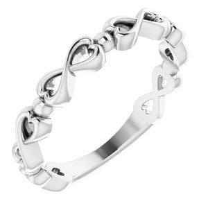14K White Infinity-Inspired Heart Ring  -51778:101:P-ST-WBC