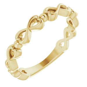 14K Yellow Infinity-Inspired Heart Ring  -51778:102:P-ST-WBC