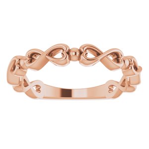 14K Rose Infinity-Inspired Heart Ring  -51778:103:P-ST-WBC