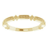 14K Yellow Beaded Stackable Ring  -51783:102:P-ST-WBC