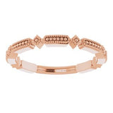 14K Rose Beaded Stackable Ring  -51783:103:P-ST-WBC