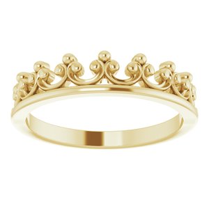 14K Yellow Stackable Crown Ring -51789:102:P-ST-WBC