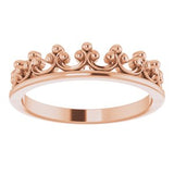 14K Rose Stackable Crown Ring -51789:103:P-ST-WBC