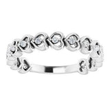 Platinum 1/8 CTW Diamond Accented Heart Anniversary Band  -123422:603:P-ST-WBC