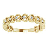 14K Yellow 1/8 CTW Diamond Accented Heart Anniversary Band  -123422:601:P-ST-WBC