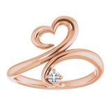 14K Rose .06 CTW Diamond Heart Ring  -123410:602:P-ST-WBC